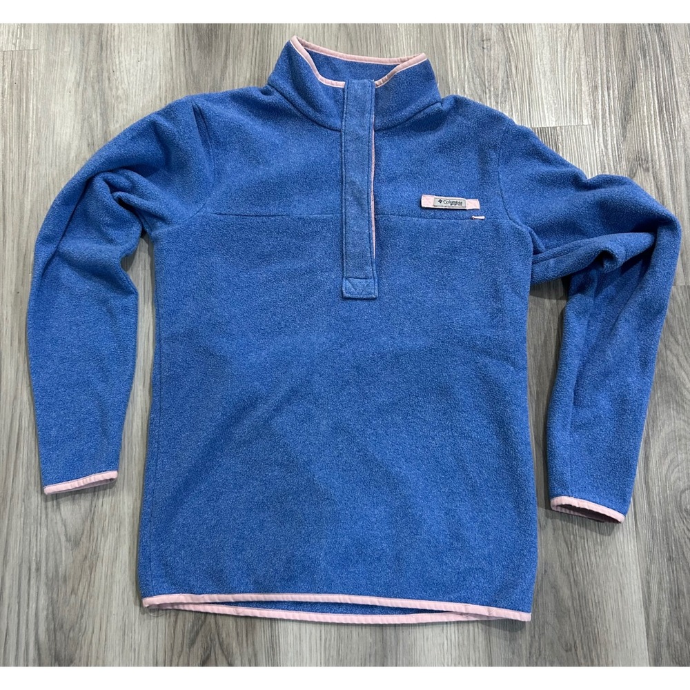 Columbia Womens PFG Fleece Pullover M Blue Pink South Carolina Logo